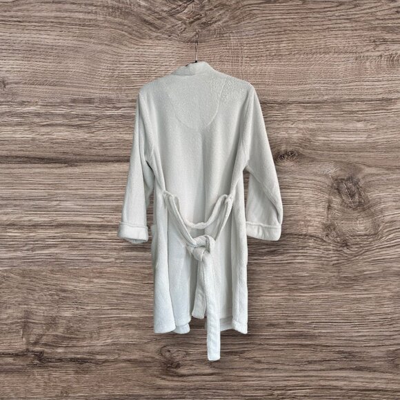 Lauren Ralph Lauren White Plush Terry Robe • Women’s M‎ • Tie Bathrobe Soft Cozy - Picture 4 of 6